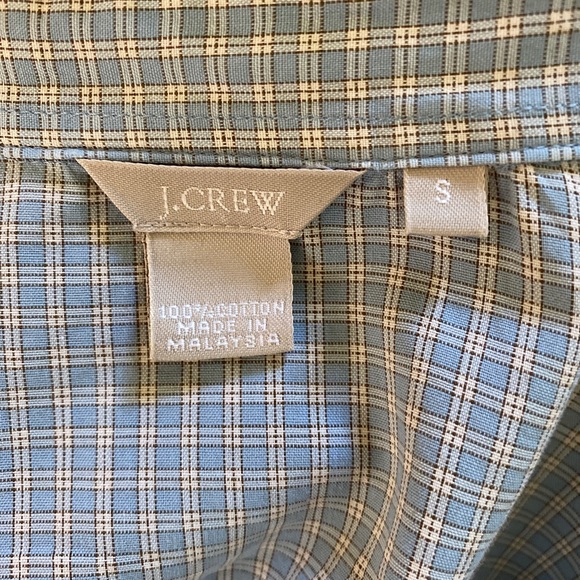 J Crew Blue Check Plaid Button Front Shirt Small S - Picture 6 of 9